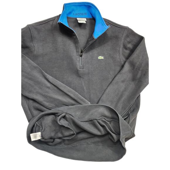Lacoste Sweatshirt Quarter Zip Pullover Men XL Sweater Long Sleeve Casual Preppy - Picture 4 of 9